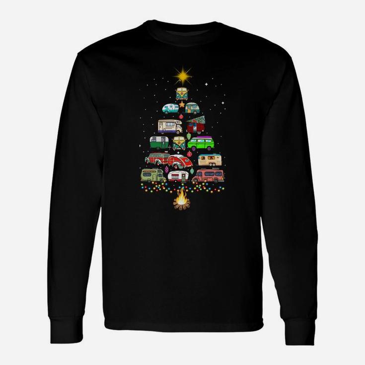 Christmas Tree Camper Vehicles Camping Rving Trailers Gift Unisex Long Sleeve