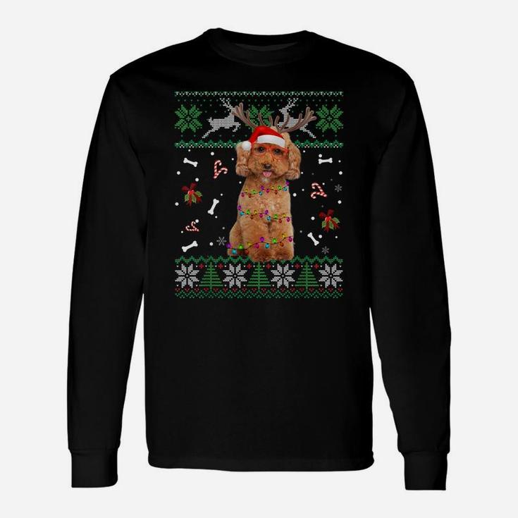Christmas Tree Poodle Pajama Lights Dog Dad Mom Unisex Long Sleeve