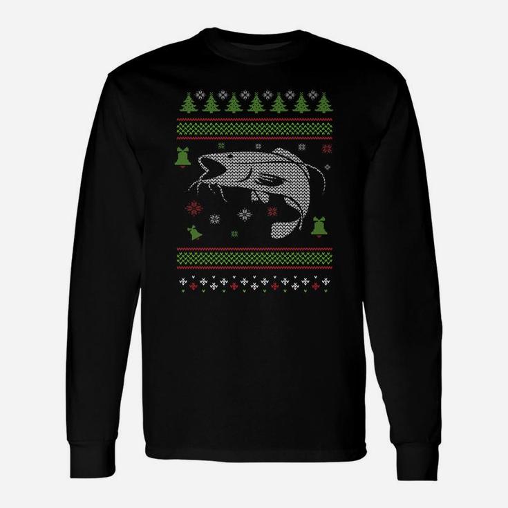 Christmas Ugly Sweater Fish Trout Bass Design Unisex Long Sleeve
