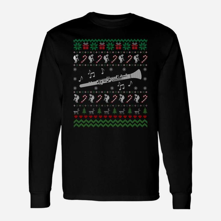 Clarinet Ugly Christmas Sweater Gift For Trumpet Lovers Sweatshirt Unisex Long Sleeve