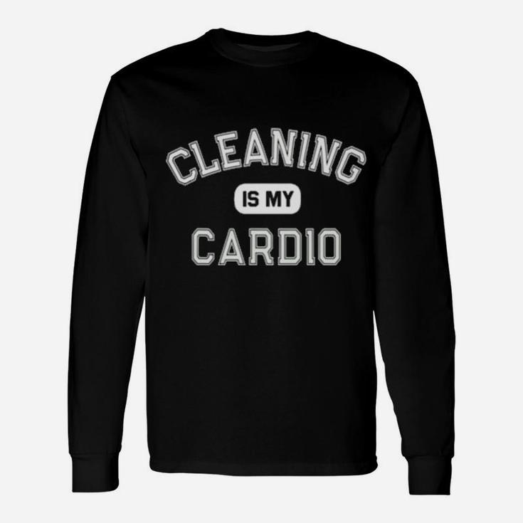 Cleaning-Is-My-Cardio-Custodian-Cleaner-Crew Long Sleeve T-Shirt