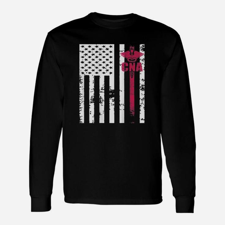 Cna American Flag Cna Patriotic Cna Unisex Long Sleeve