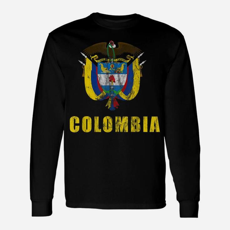 Colombia  Gifts Soccer Cup Columbian Jersey Blue Unisex Long Sleeve