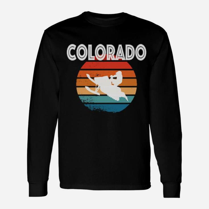 Colorado Co Vintage Retro Snowmobile 70'S Distressed Long Sleeve T-Shirt