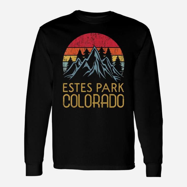 Colorado | Sunset Us Mountain Travel - Vintage Estes Park Unisex Long Sleeve