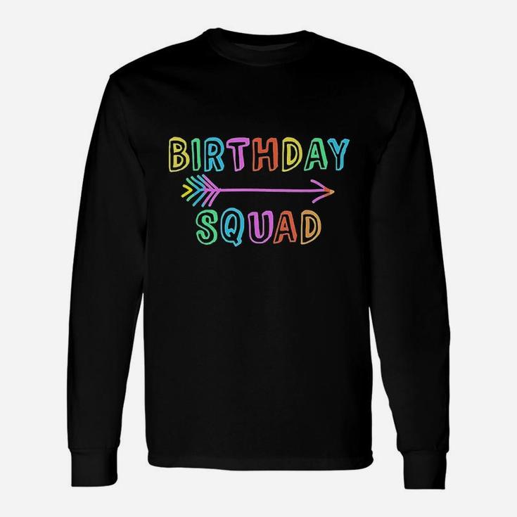 Colorful Mom Dad Crew Matching Siblings Birthday Squad Unisex Long Sleeve