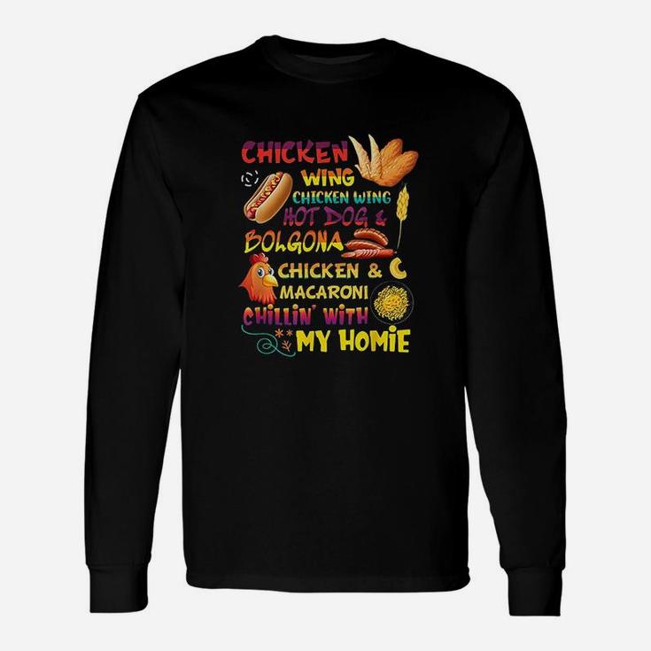 Cooked Chicken Wing Chicken Wing Hot Dog Bologna Macaroni Unisex Long Sleeve