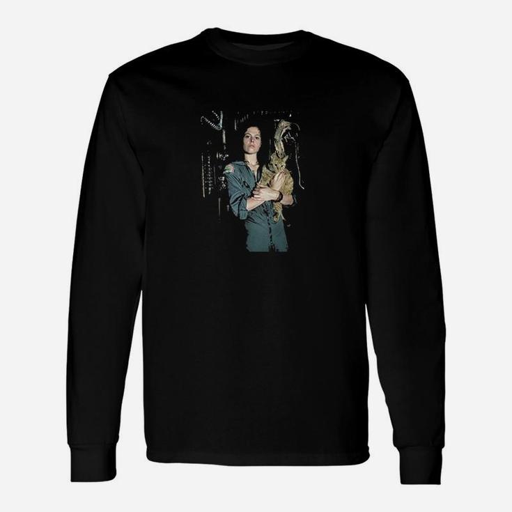 Cool Classic Movie Alien Sigourney  Weaver And Cat Movie Unisex Long Sleeve