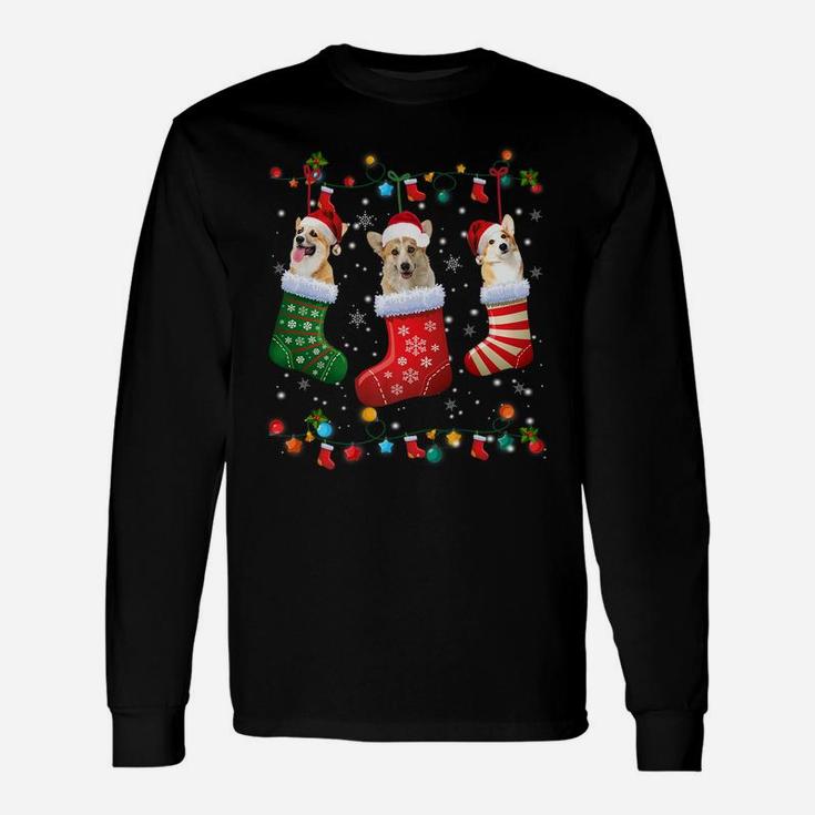 Corgi Christmas Socks Funny Xmas Pajama Dog Lover Gift Unisex Long Sleeve