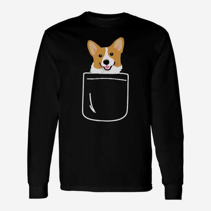 Corgi In Pocket Funny Corgi Crazy Dog Lover Gift Unisex Long Sleeve