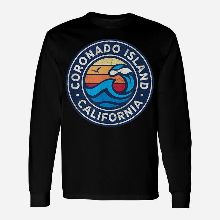 Coronado Island California Vintage Nautical Waves Design Unisex Long Sleeve