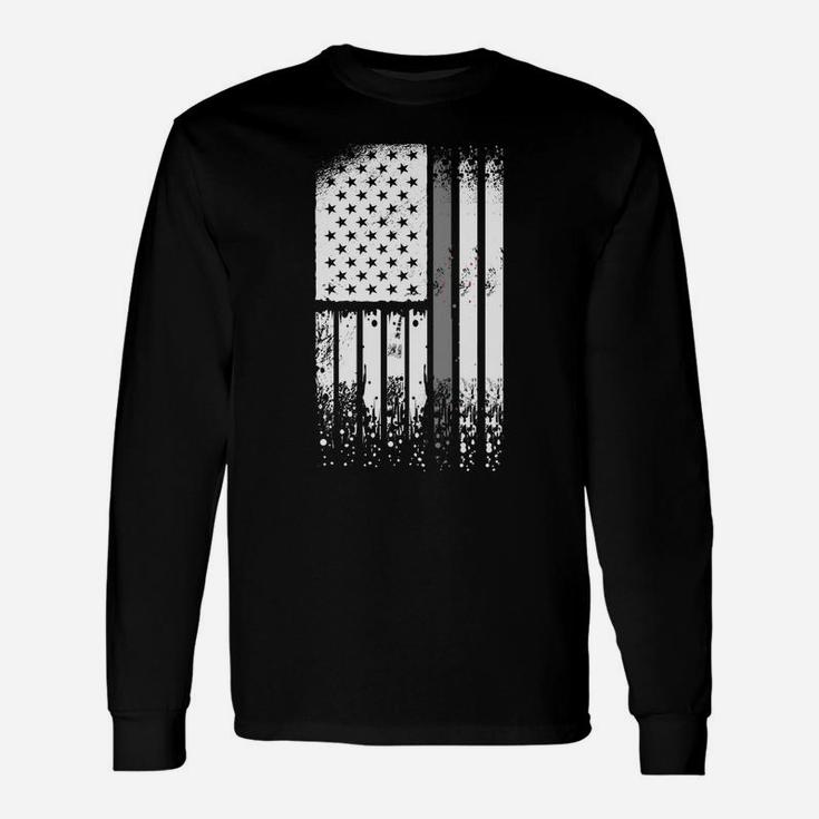 Correctional Officer - Us Flag Thin Silver Line Prison Guard Unisex Long Sleeve