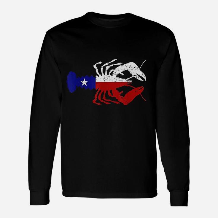 Crawfish Texas Seafood Shellfish Lone Star Southern Food Long Sleeve T-Shirt
