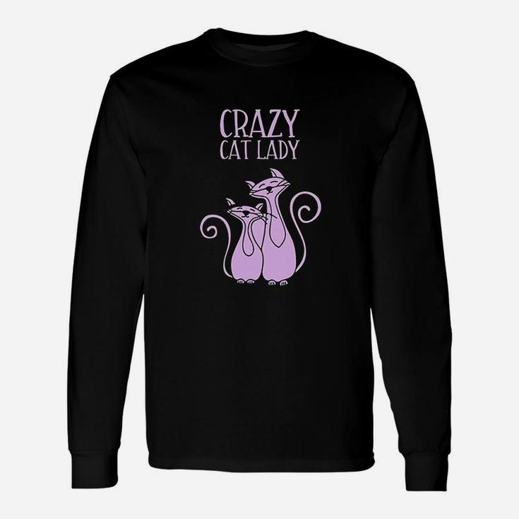 Crazy Cat Lady Gift For Cat Lovers Purple Unisex Long Sleeve