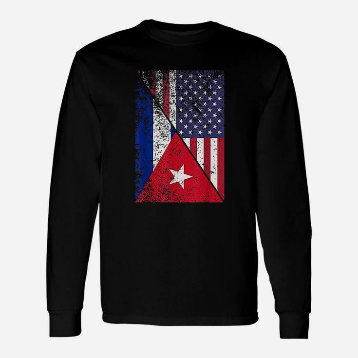 Cuba American Flag Unisex Long Sleeve