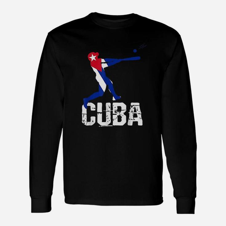 Cuban Flag Baseball Unisex Long Sleeve