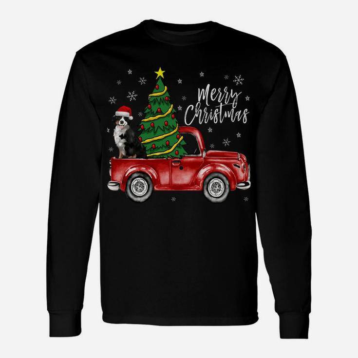 Cute Bernese Mountain Dog Truck Merry Christmas Dog Lover Sweatshirt Unisex Long Sleeve