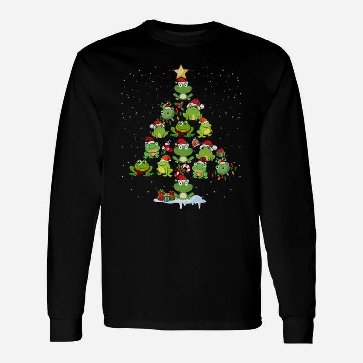 Cute Frog Christmas Tree Gift Decor Xmas Tree Sweatshirt Unisex Long Sleeve