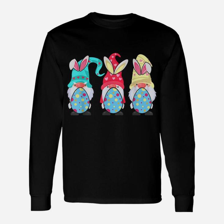 Cute Gnomes Bunny Easter Egg Hunting Unisex Long Sleeve