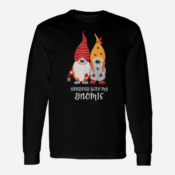 Cute Gnomes Dwarfs - Hanging With My Gnomie Unisex Long Sleeve