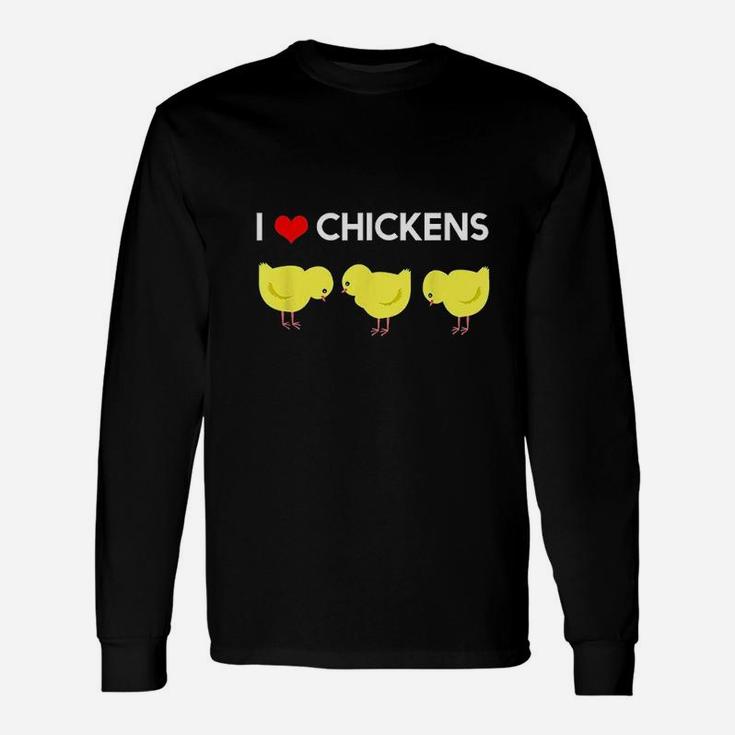 Cute I Love Chickens Design Unisex Long Sleeve