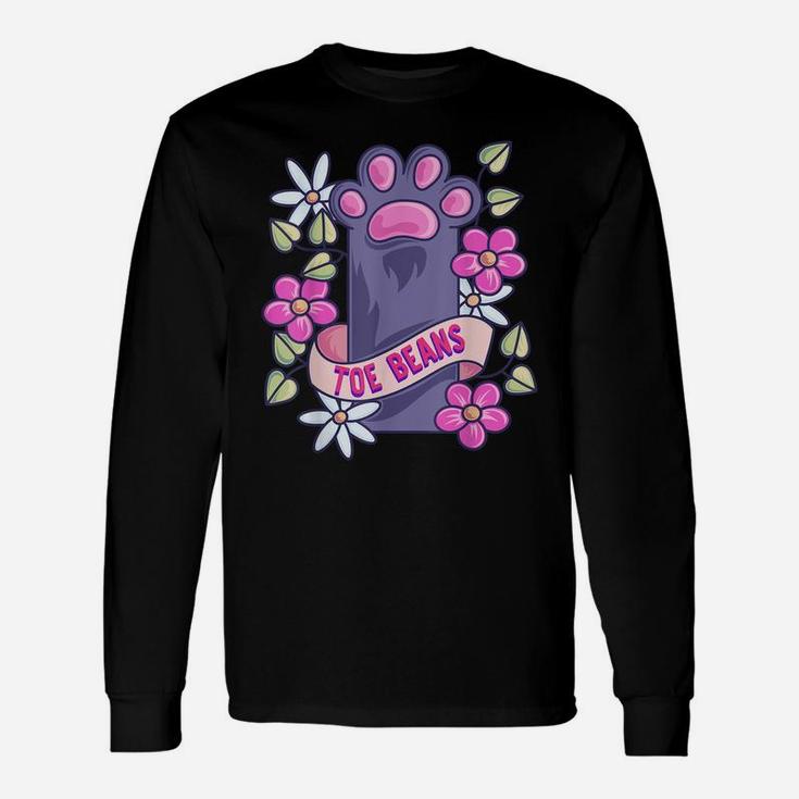 Cute Kawaii Toe Beans Funny Cat Lovers Gifts For Cat Person Unisex Long Sleeve