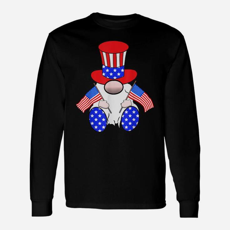 Cute Patriotic Gnome American Flag Happy 4Th Of July Unisex Long Sleeve