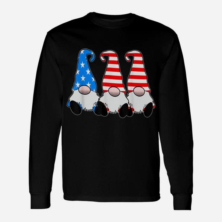 Cute Patriotic Gnomes American Flag Red White Blue Usa Unisex Long Sleeve