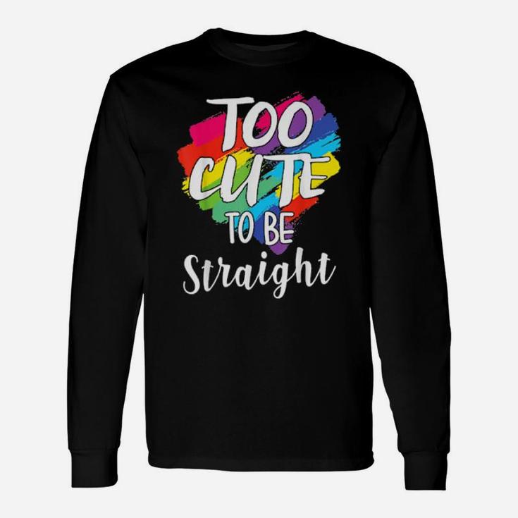 Cute Rainbow Shirt Lgbt Lesbian Gay Bi Trans Gay Pride Long Sleeve T-Shirt