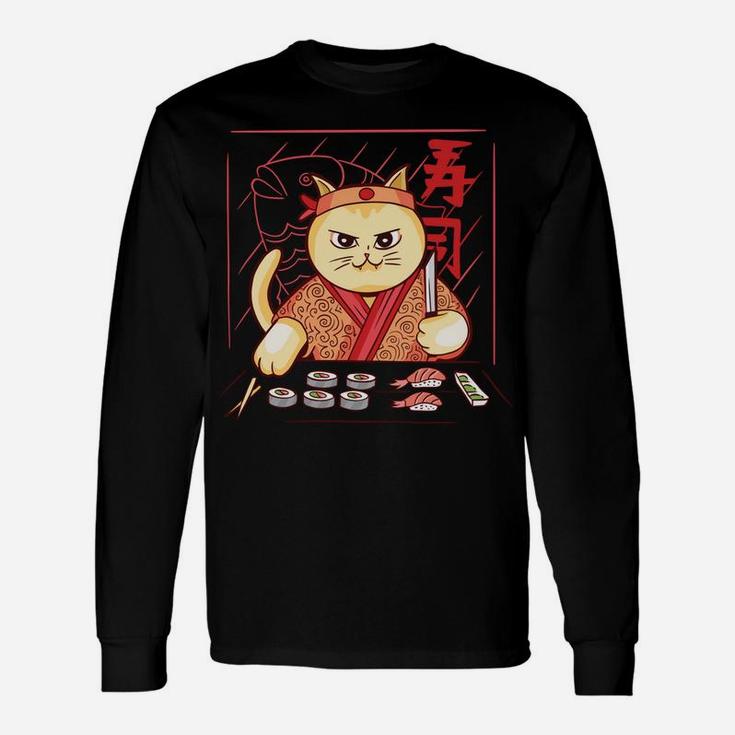 Cute Sushi Chef Cat Sweatshirt Unisex Long Sleeve