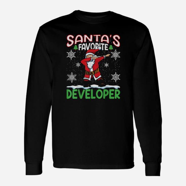 Dab Santas Favorite Developer Christmas Santa Dabbing Long Sleeve T-Shirt