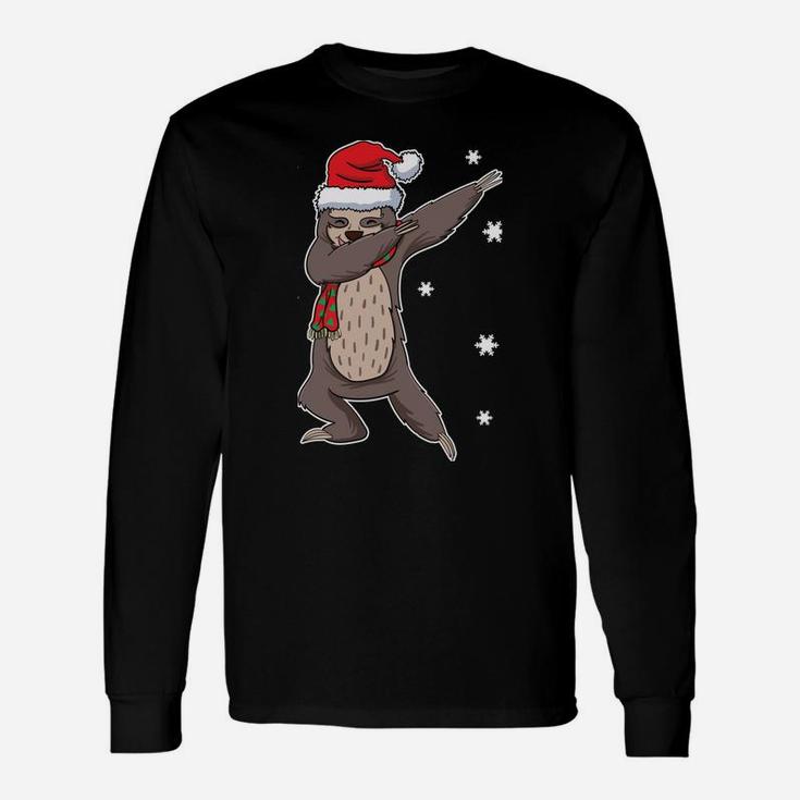 Dabbing Dab Funny Snowflakes Sloth Christmas Santa Claus Sweatshirt Unisex Long Sleeve