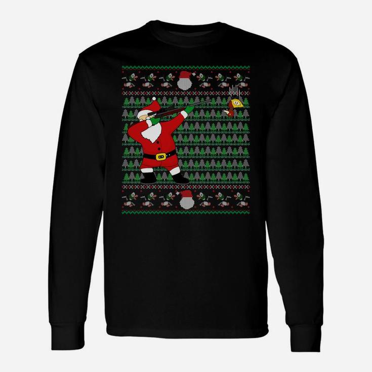 Dabbing Santa Duck Hunting Ugly Xmas Sweater Hunter Gift Sweatshirt Unisex Long Sleeve