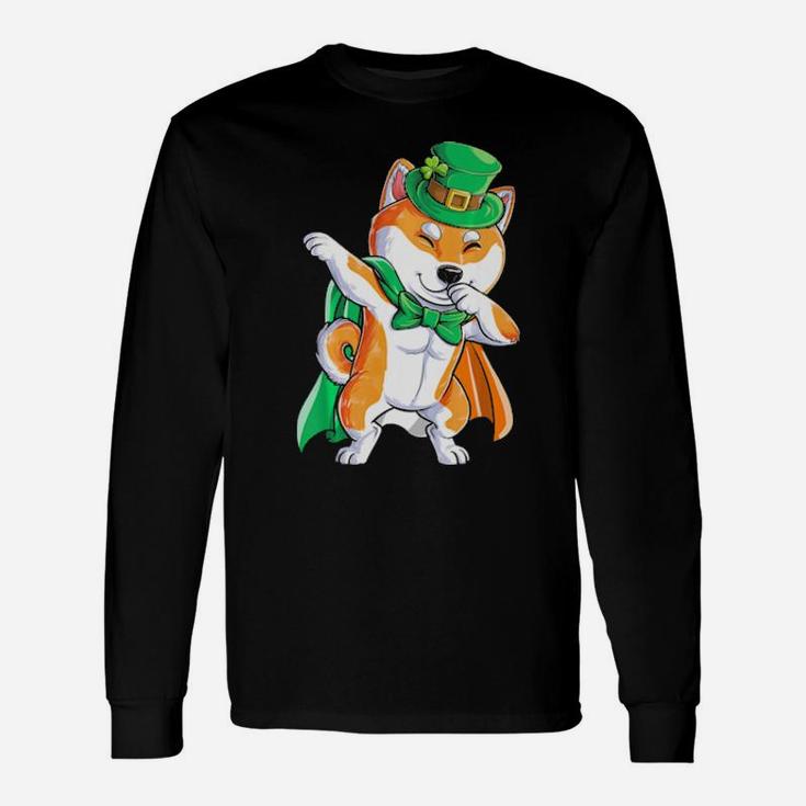 Dabbing Shiba Inu St Patricks Day Leprechaun Irish Long Sleeve T-Shirt