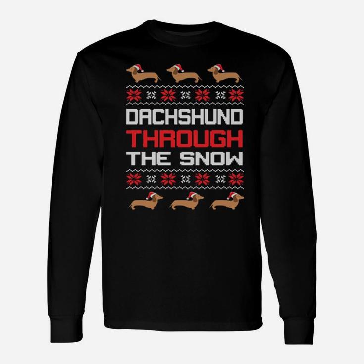 Dachshunds Through The Snow Long Sleeve T-Shirt