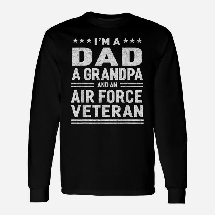 Dad Grandpa Air Force Veteran Vintage Top Men's Gift Unisex Long Sleeve