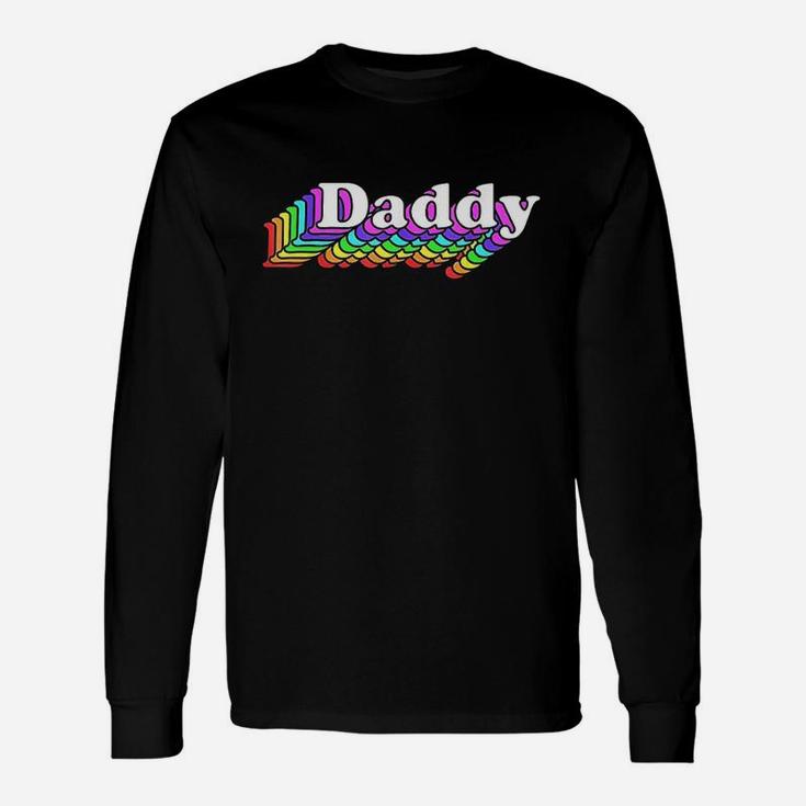 Daddy Gay Daddy Bear Retro Lgbt Rainbow Unisex Long Sleeve