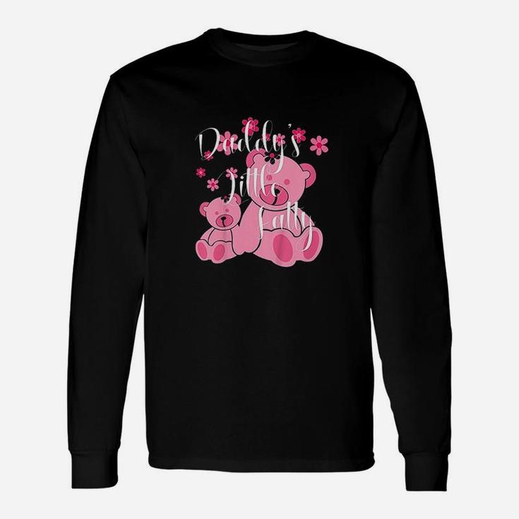 Daddy Little Fatty Cute Pink Bears Father Daughter Decor Unisex Long Sleeve