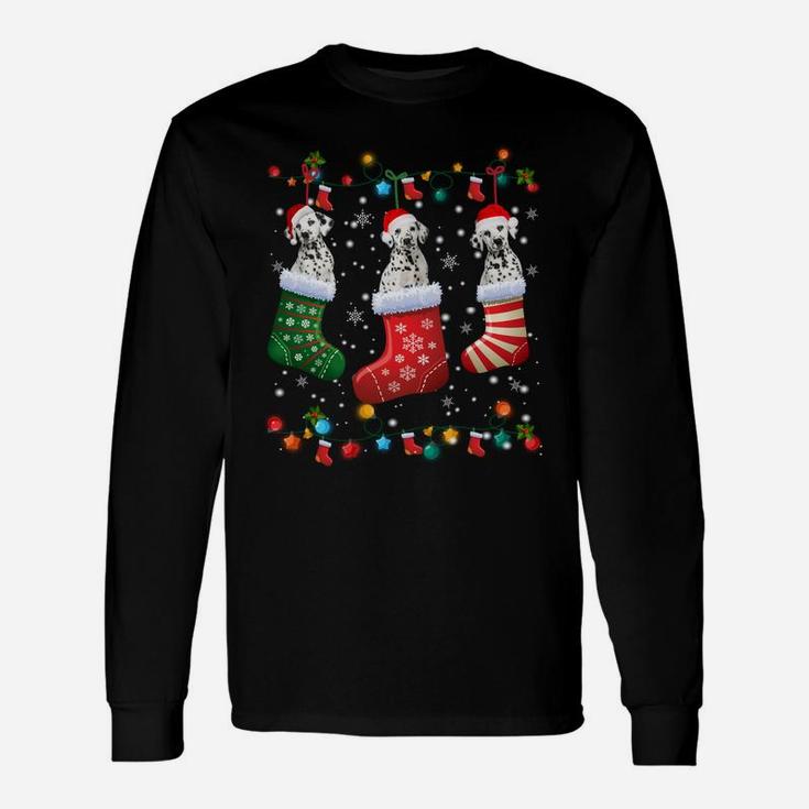 Dalmatian Christmas Socks Funny Xmas Pajama Dog Lover Gift Sweatshirt Unisex Long Sleeve