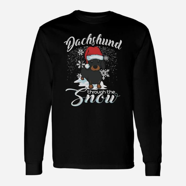 Daschund Through The Snow Dog Lovers Festive Sweatshirt Unisex Long Sleeve
