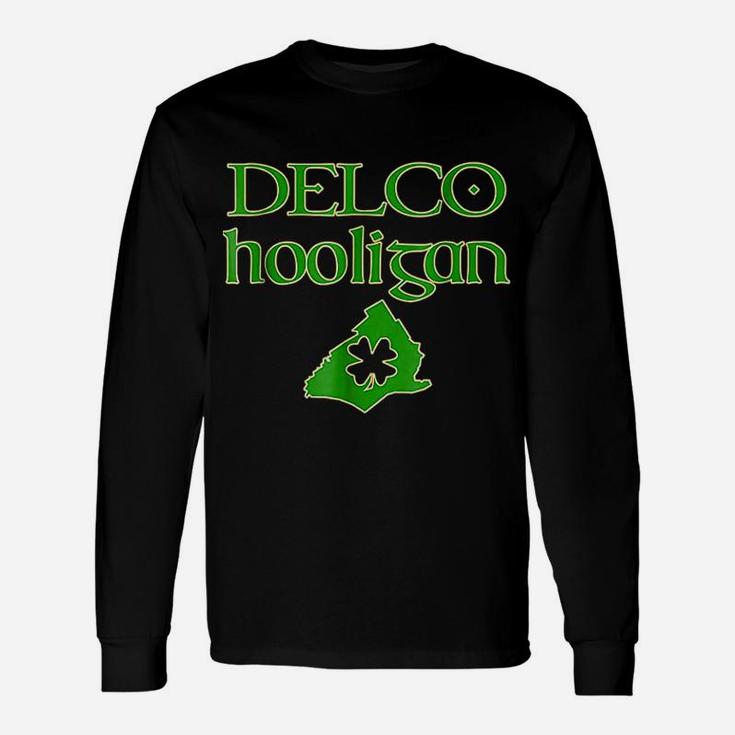 Delco Hooligan Irish Delaware County Shamrock Long Sleeve T-Shirt