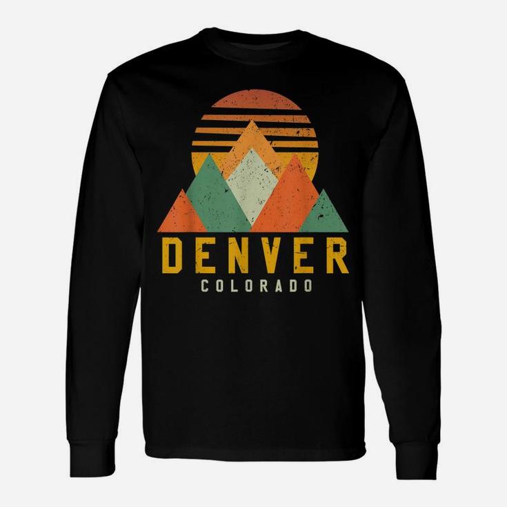 Denver Colorado - Vintage Retro Mountains Souvenir Gift Unisex Long Sleeve