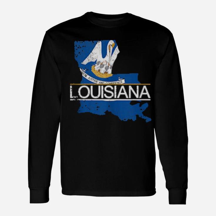 Distressed Louisiana Long Sleeve T-Shirt