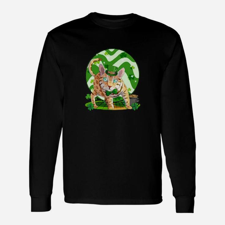 Dog Bengal Cat Irish Leprechaun St Puppy Pet Long Sleeve T-Shirt