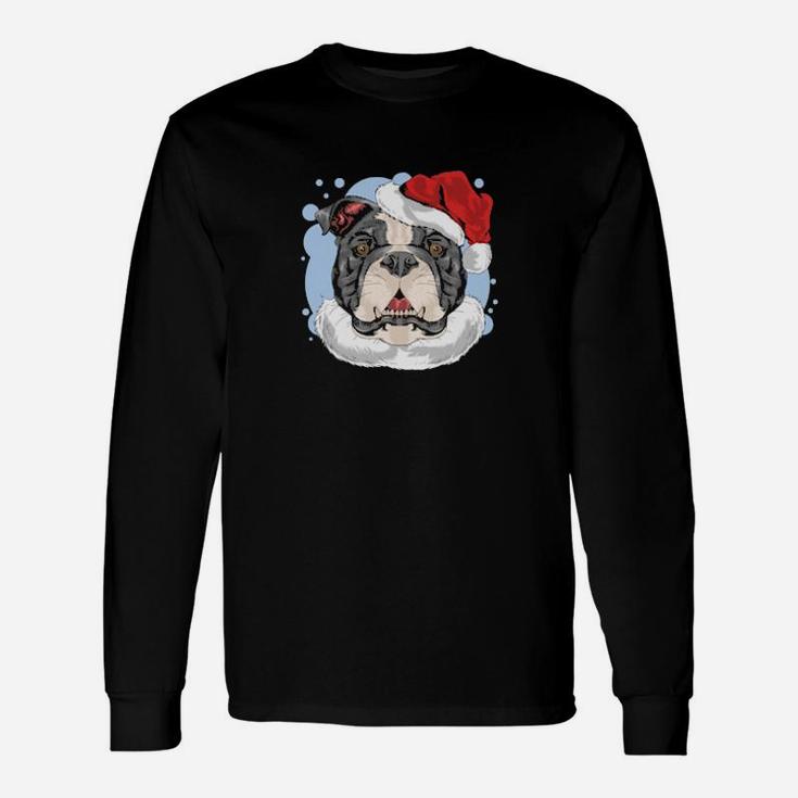 Dog Bulldog Of Santa Long Sleeve T-Shirt