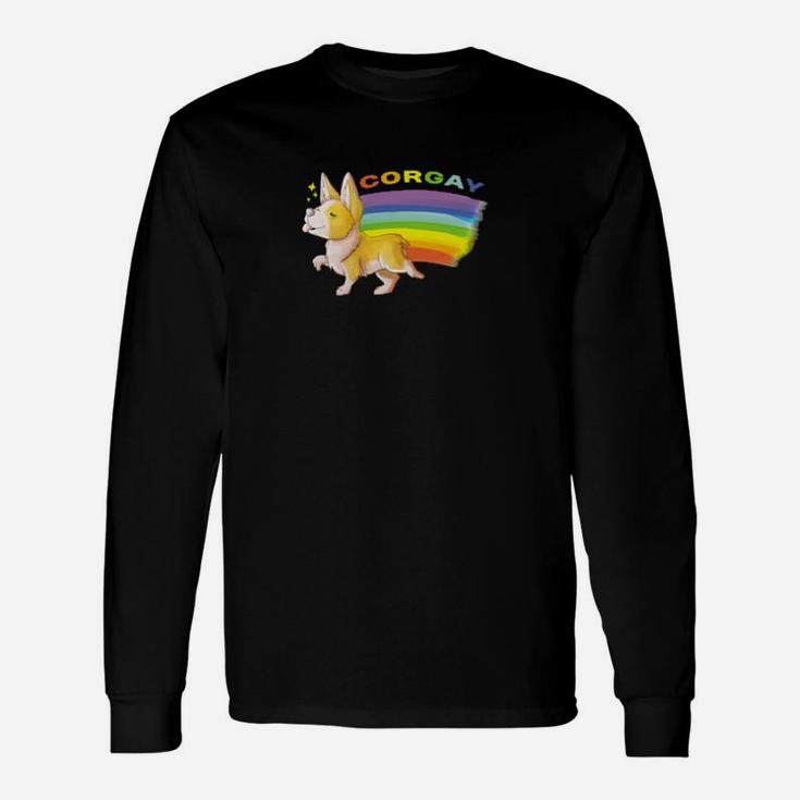 Dog Corgay Gay Pride Corgi Lgbtq Rainbow Dog Lover Long Sleeve T-Shirt