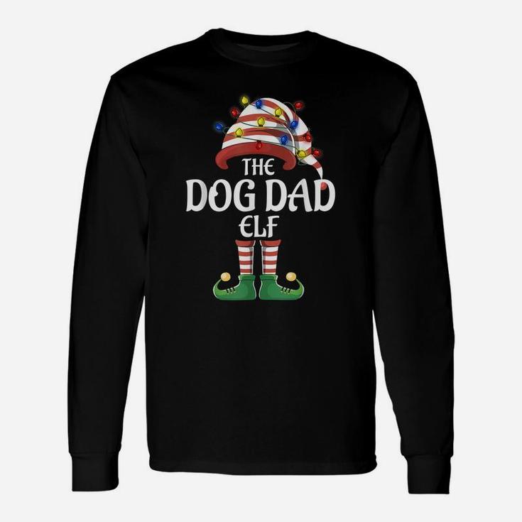 Dog Dad Elf Lights Funny Matching Family Christmas Party Paj Unisex Long Sleeve