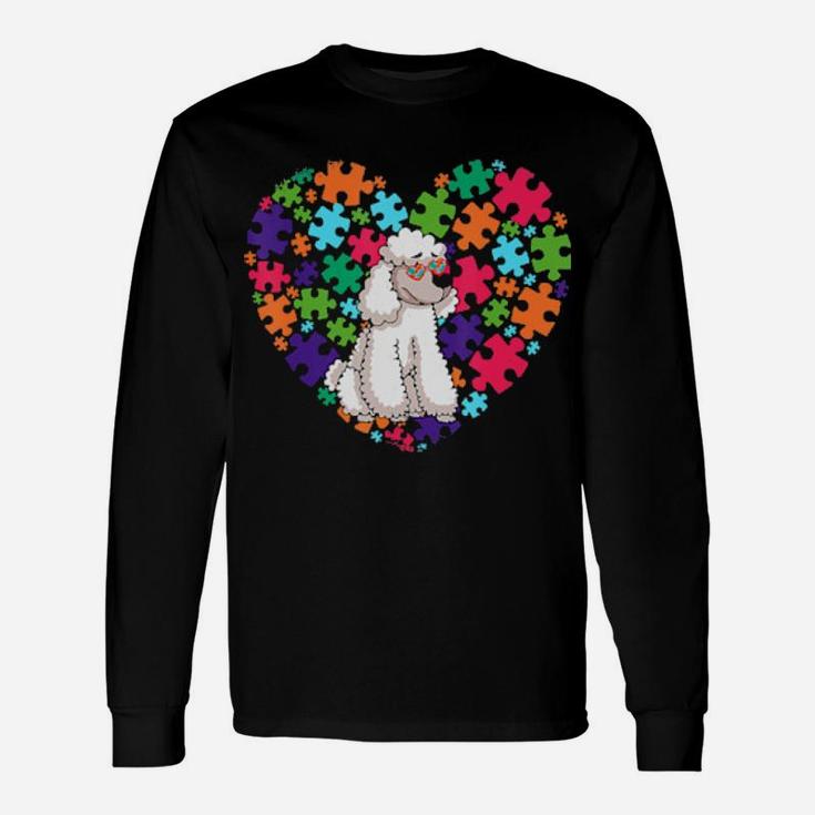 Dog Dad Dog Mom Autism Awareness Poodle Long Sleeve T-Shirt
