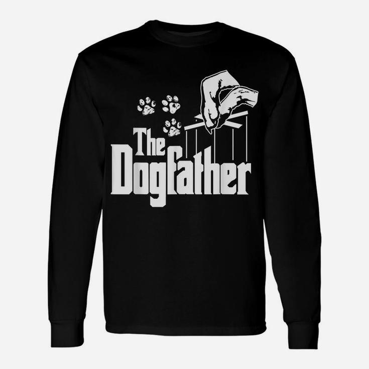 Dog-Father Dad Papa Puppy Paw Print Funny Animal Lover Gift Unisex Long Sleeve