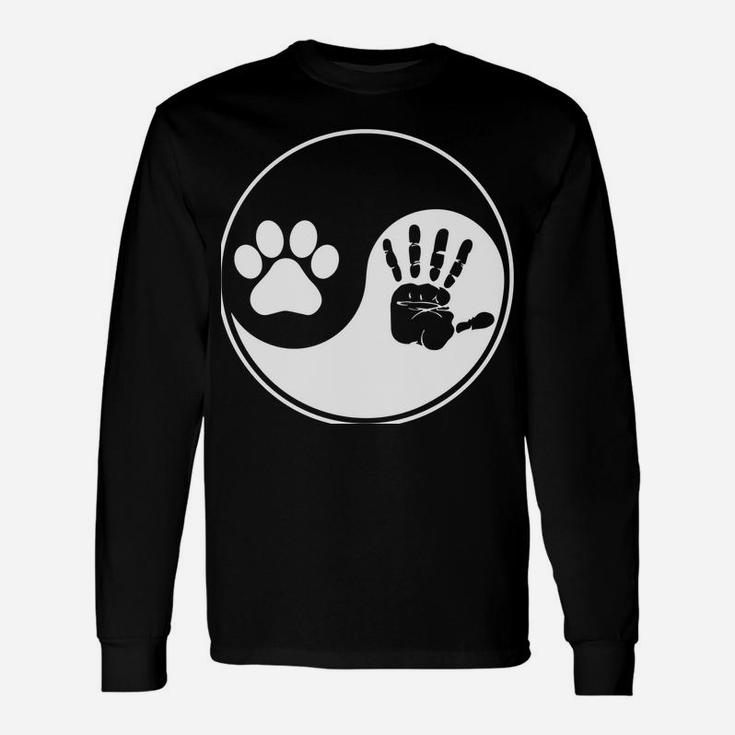 Dog Paw Human Hand Dogs Owner Animal Lover Pet Puppies Unisex Long Sleeve